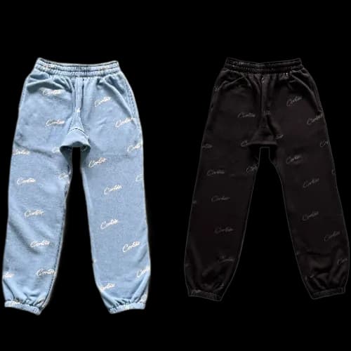 CORTEIZ SWEATPANTS BABY BLUE- BLACK - CNFans Spreadsheet catalog entry