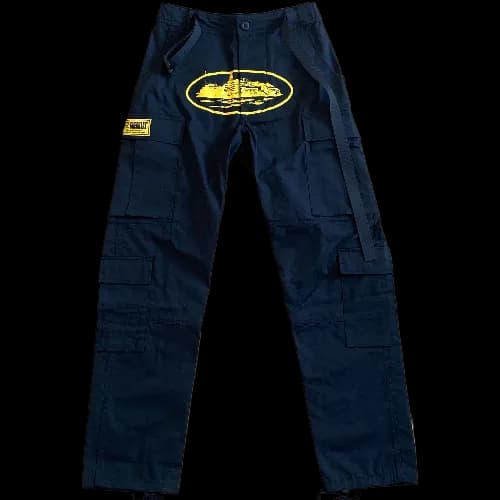 Corteiz pants cargo Black Yellow Logo - CNFans Spreadsheet catalog entry