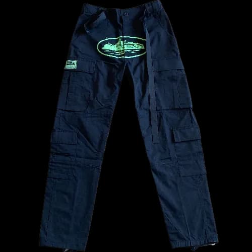 Corteiz pants cargo Black Green Logo - CNFans Spreadsheet catalog entry