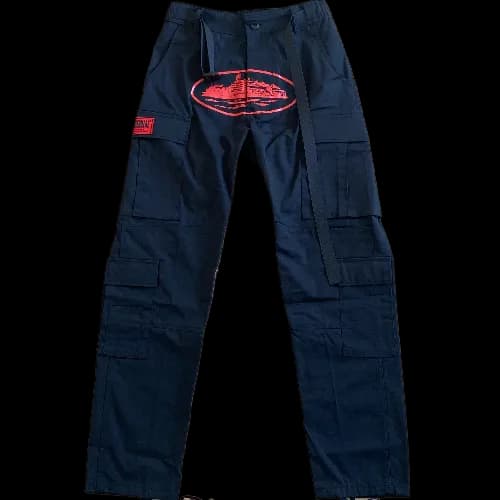 Corteiz pants cargo black red logo - CNFans Spreadsheet catalog entry