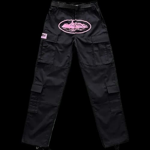 corteiz pants cargo black - pink logo - CNFans Spreadsheet catalog entry