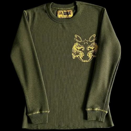 corteiz longsleeve Waffle Tiger Stars -Green - CNFans Spreadsheet catalog entry