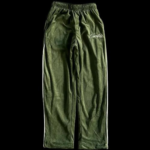 corteiz Velor tracksuit pants - Green - CNFans Spreadsheet catalog entry