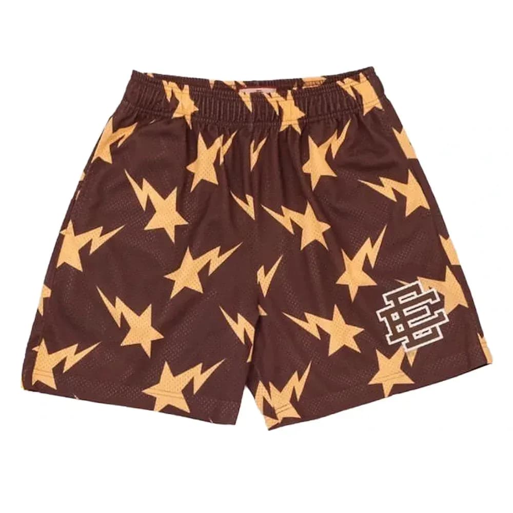Eric Emanuel X BAPE Miami Basic Short Brown/Yellow - CNFans Spreadsheet catalog entry