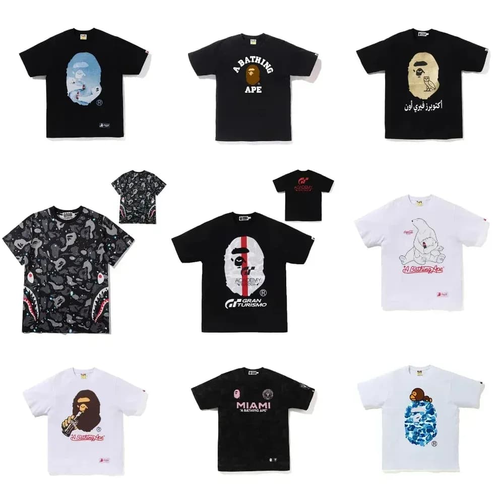 Bape Tee Shirts (39+ Colorways) - CNFans Spreadsheet catalog entry