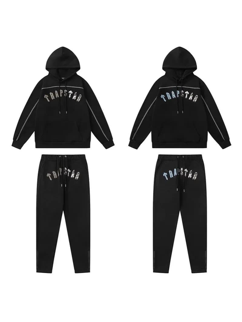 跨境欧美潮牌Trapstar渐变字母刺绣线条连帽衫加绒卫衣卫裤套装男  (30) - CNFans Spreadsheet catalog entry