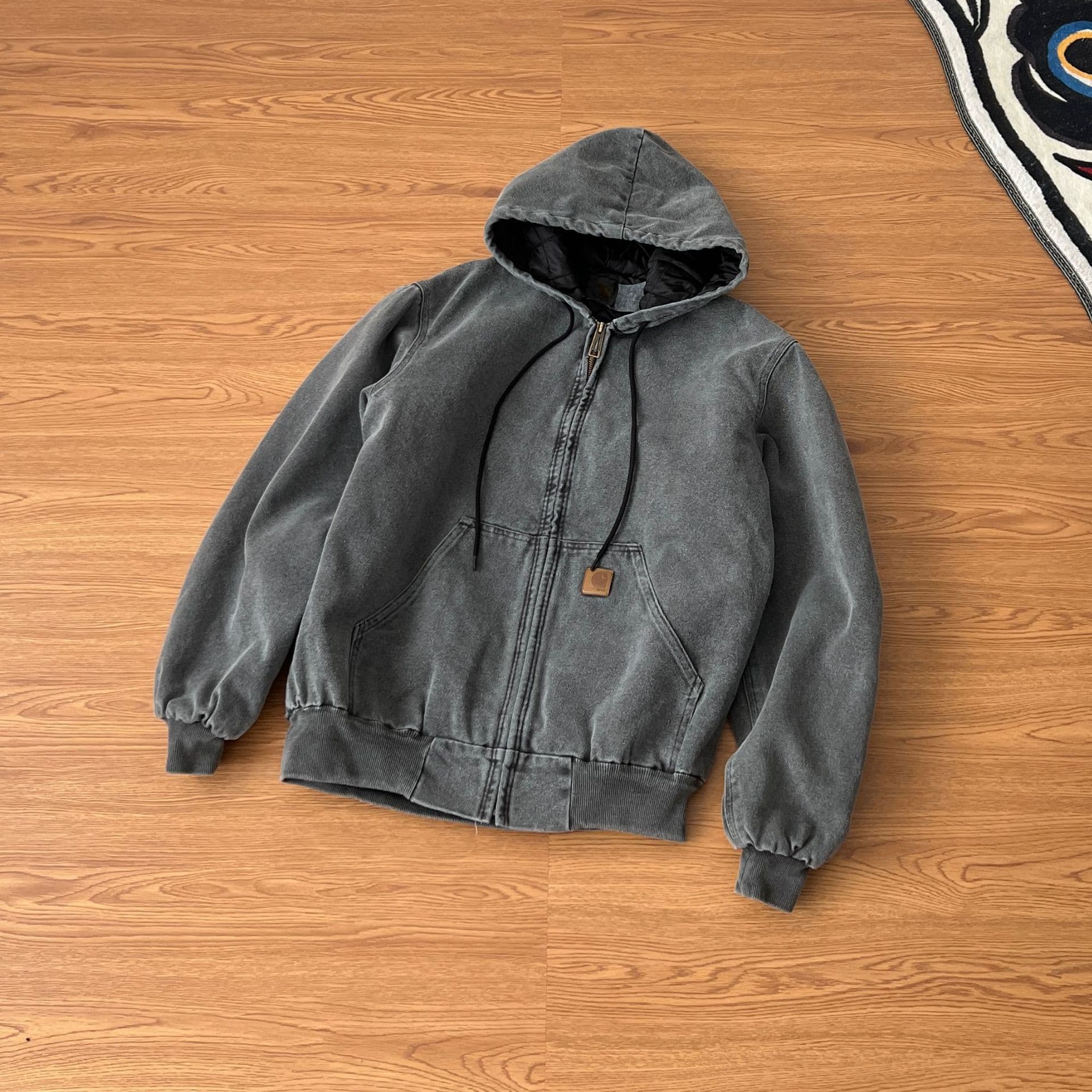 Real shot card J130 American hooded mid-ancient washed distressed canvas cotton jacket coat men and women same style couple VINT - CNFans Spreadsheet catalog entry