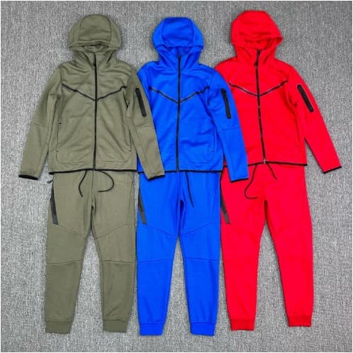 Cross-border sports suits for men, spring and autumn new knitted casual hooded cardigan, men's sportswear, sweatshirts and sweatpants sets - CNFans Spreadsheet catalog entry