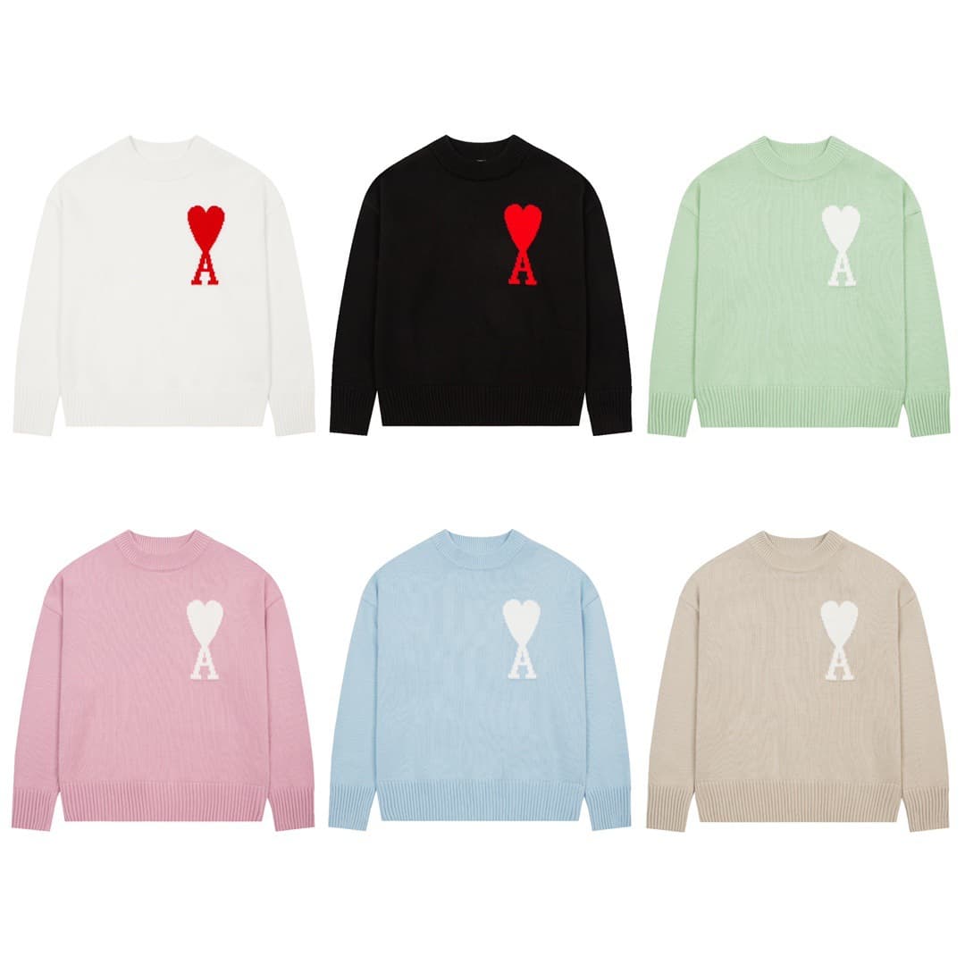American style solid color jacquard knitted long-sleeved sweater for men and women 2023 autumn and winter couple tops non-quality issues - CNFans Spreadsheet catalog entry