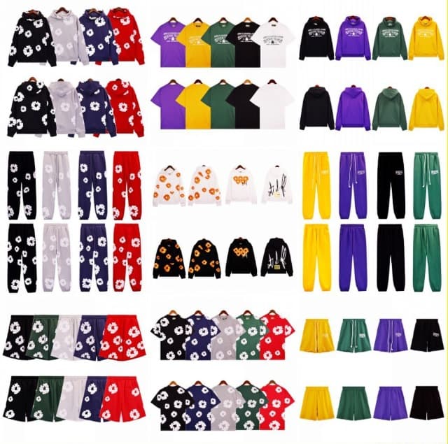 European and American street fashion sweatshirt hip-hop kapok print suit high street loose hooded sweatshirt casual sweatpants - CNFans Spreadsheet catalog entry
