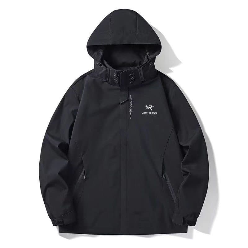 Jacket single layer hooded solid color waterproof unisex thin single-shoulder windproof jacket three-proof mountaineering clothing printing - CNFans Spreadsheet catalog entry