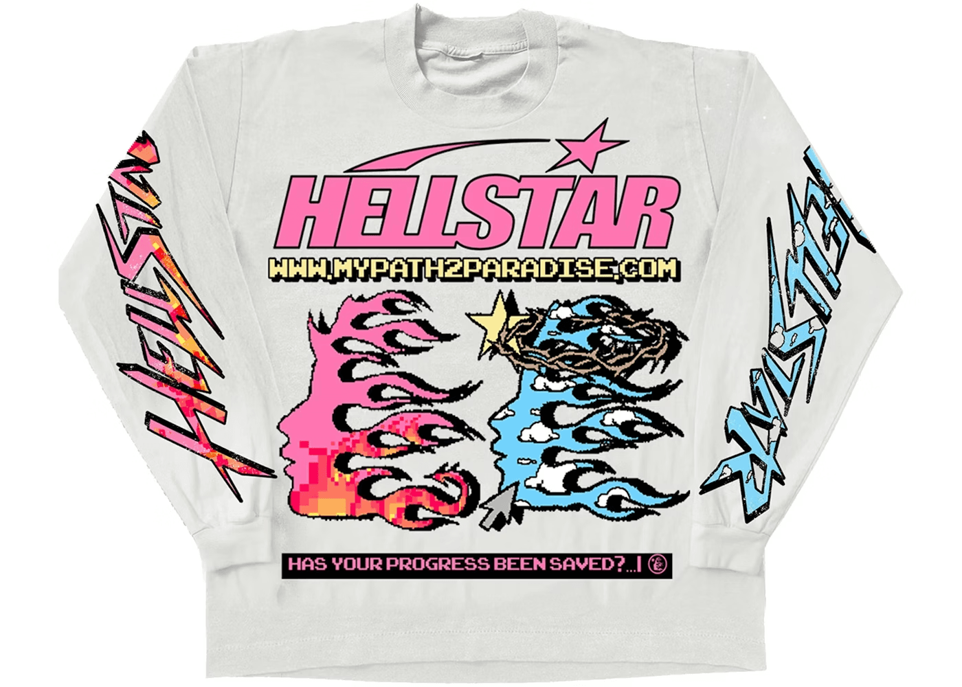 Hellstar Pixel L/S Tee White - CNFans Spreadsheet catalog entry