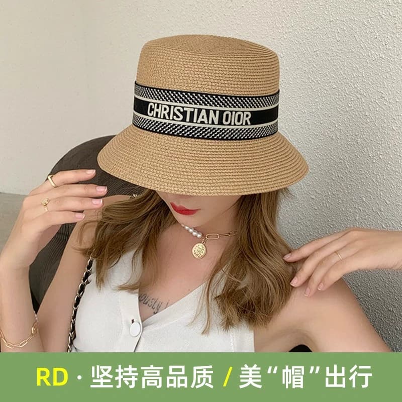 D hat women 2024 new straw hat ladies sun visor sun protection fisherman hat straw fashion basin hat summer - CNFans Spreadsheet catalog entry