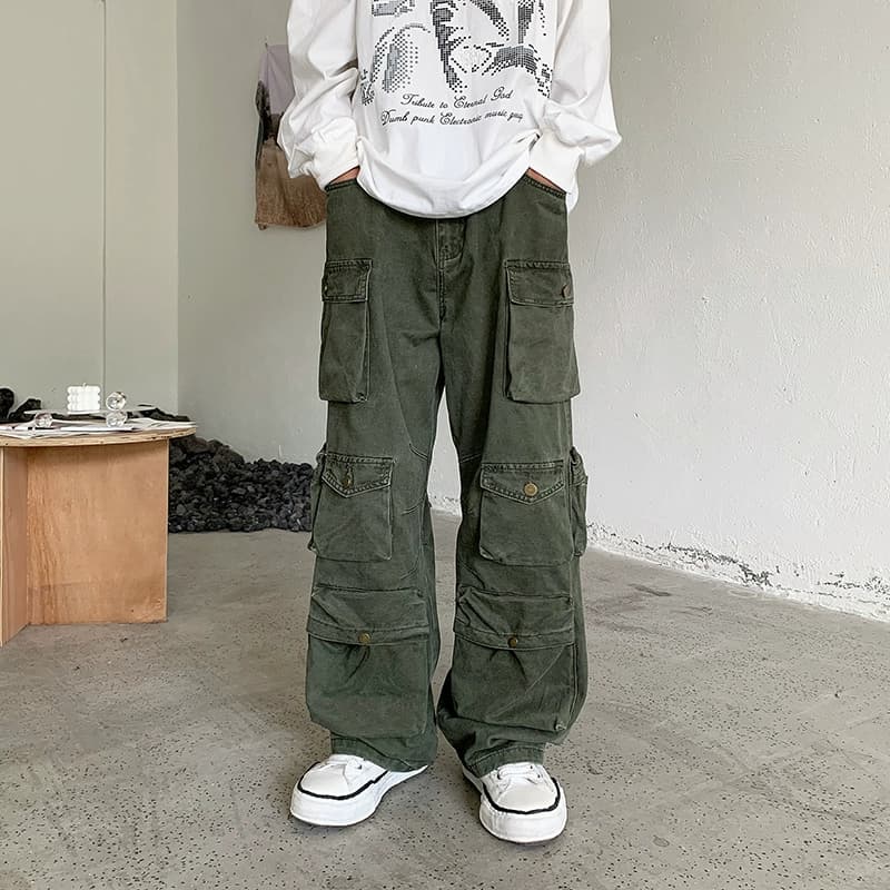 American hiphop heavy duty functional style multi-pocket overalls for men autumn design niche trendy wide-leg trousers - CNFans Spreadsheet catalog entry