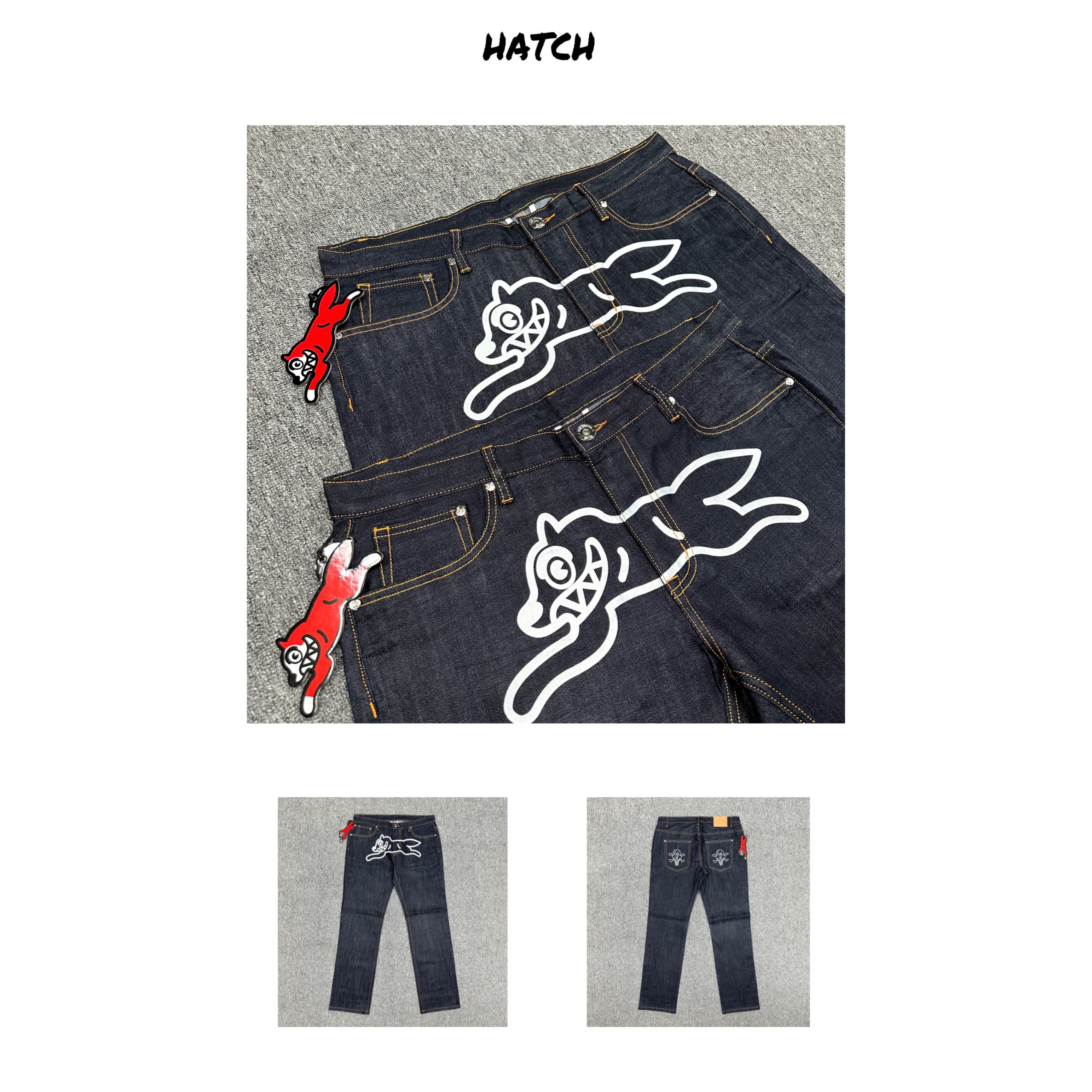 [OEM follow-up] BBC Flying Dog Jeans Hip Hop American Trendy Washed Straight Loose Jeans - CNFans Spreadsheet catalog entry