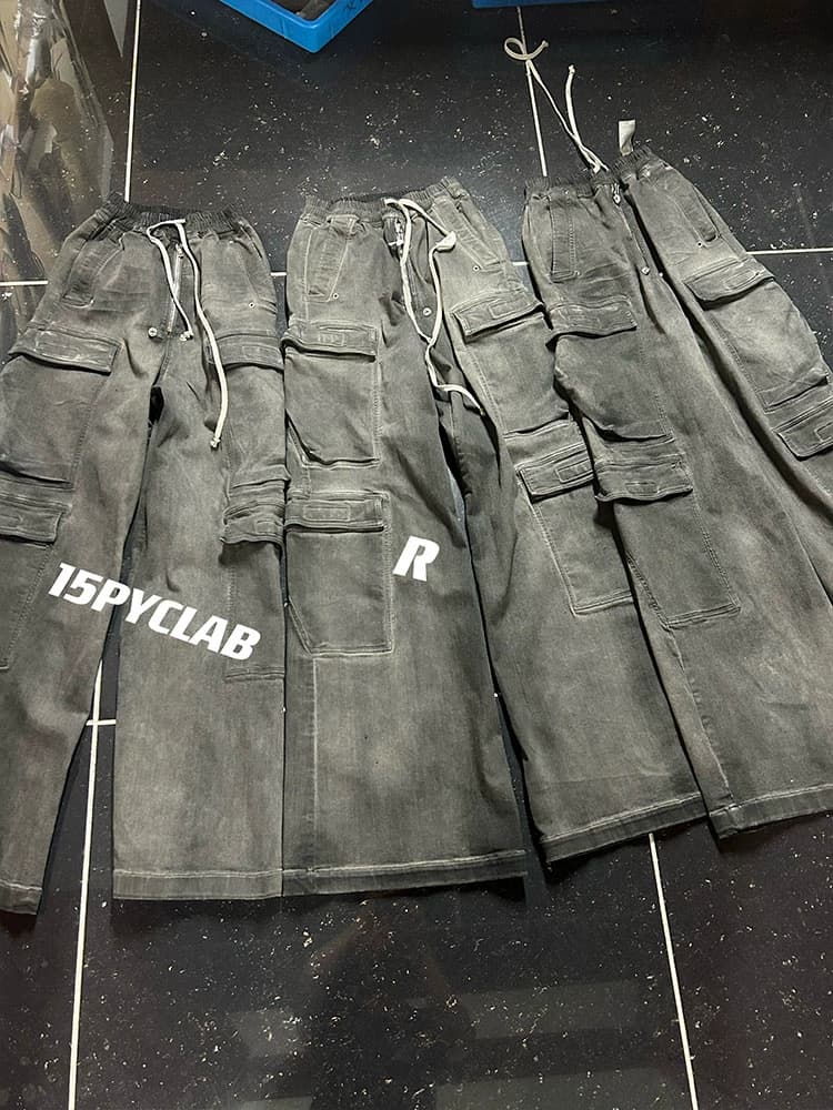 Original version RO main line 23SSBela Cargo heavy industry dirty wash smoke gray mop Cargo jeans