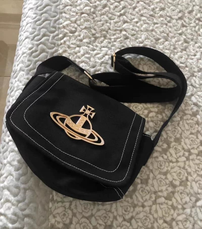 Bolso de lona japonés de la Reina Madre, bolso grande de metal Saturno retro clásico, bolso de hombro unisex - CNFans Spreadsheet catalog entry