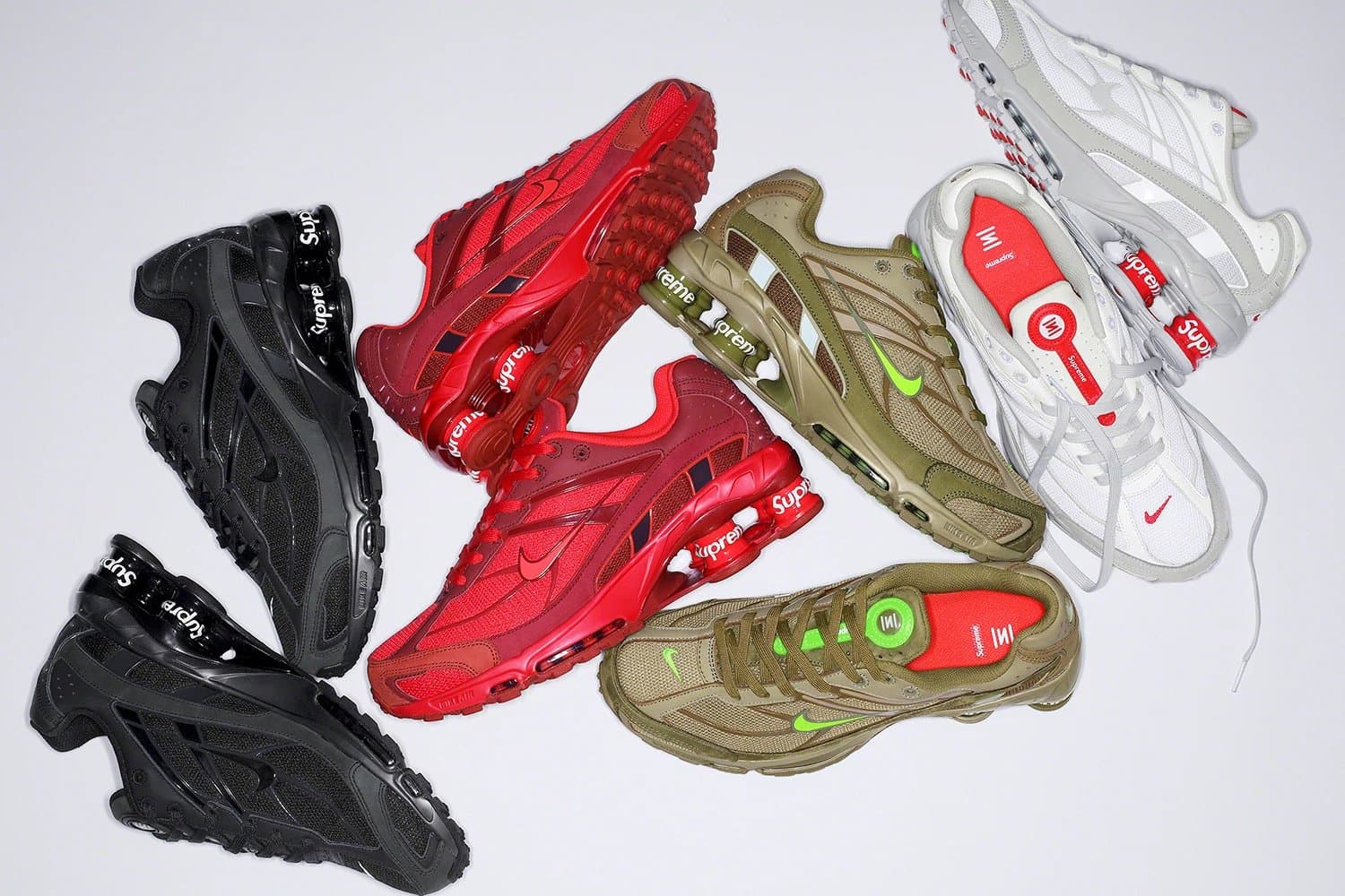 Shox Ride 2 SP Red Supre me联名白红男女潮流气柱跑鞋 黑白红绿 DN1615 - CNFans Spreadsheet catalog entry