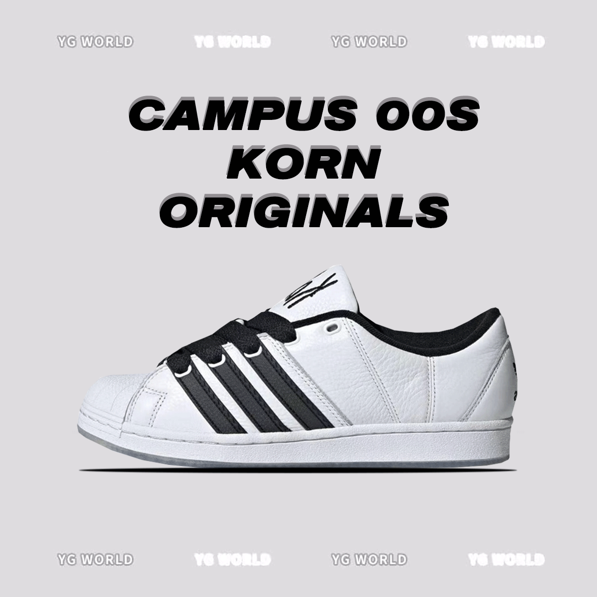 『YG&amp;AD』🍞☘面包鞋新坑Korn联名Campus 00s三叶草originals经典潮流舒适百搭情侣复古低帮板鞋 减震耐磨男女同款休闲鞋 奥利奥黑白IG0792 白黑IG0793 纯原 - CNFans Spreadsheet catalog entry