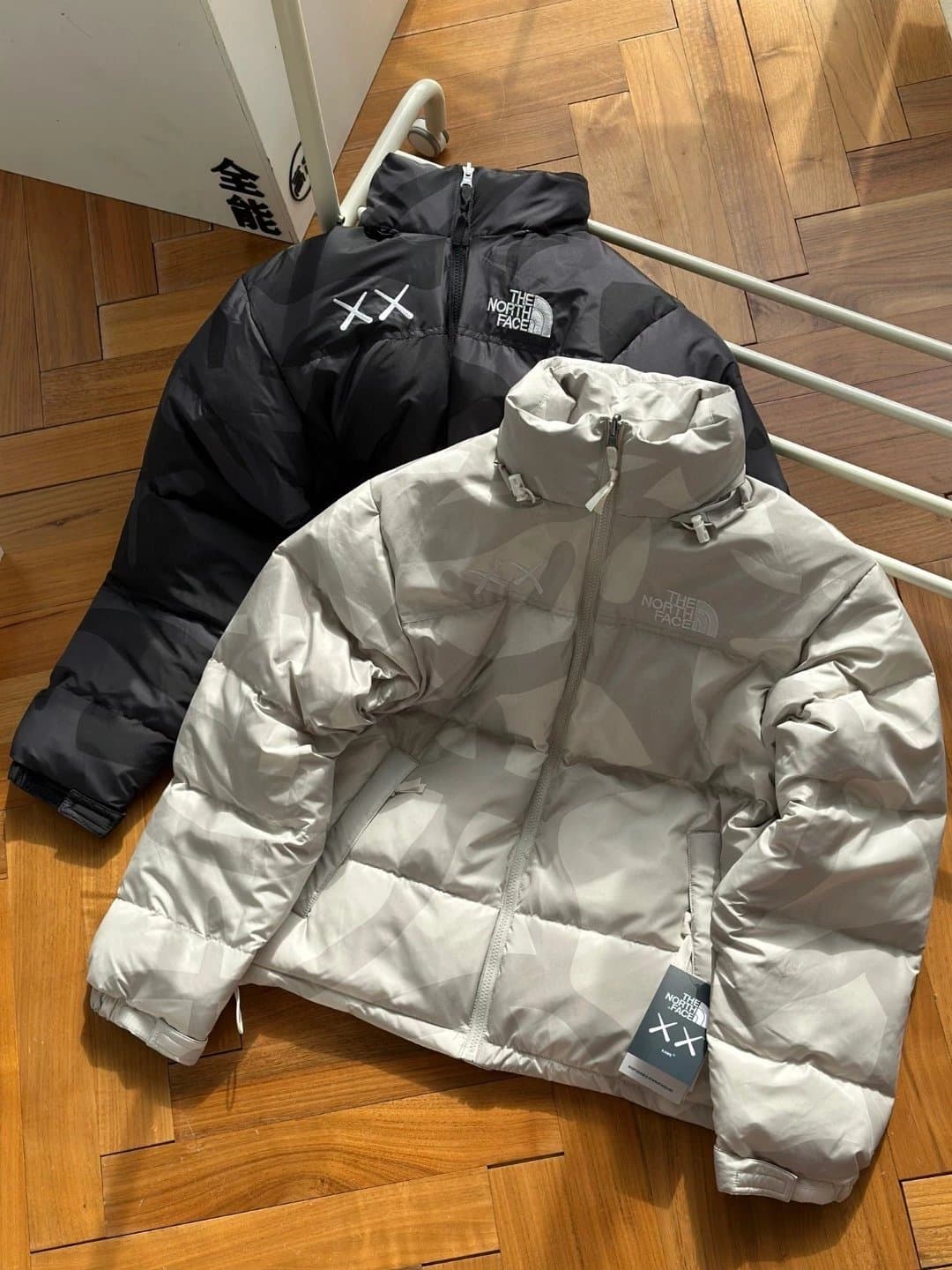 XX Kaws FW22 1966 Nuptse down Jacket Cross Embroidery Camouflage Stand Collar Down Jacket Unisex yh - CNFans Spreadsheet catalog entry
