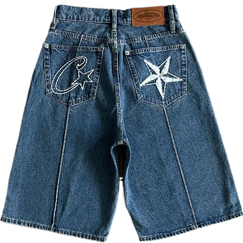 corteiz shorts c-star denim thumbnail 2