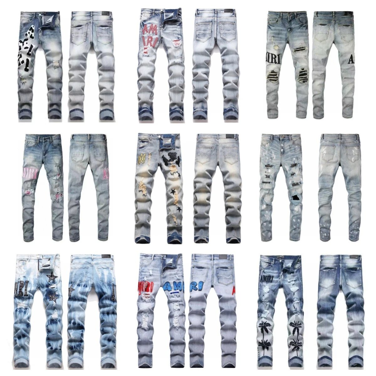 AM-Style Patch Denim Jeans